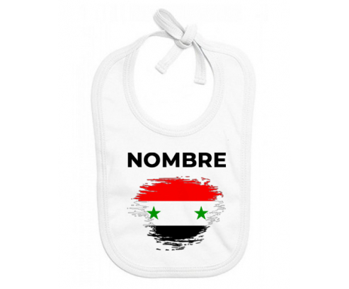 Bandera de efecto de pincel de la República Árabe Siria con nombre: Babero para bebé