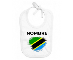 Tanzania marca efecto cepillo con nombre: Babero para bebé