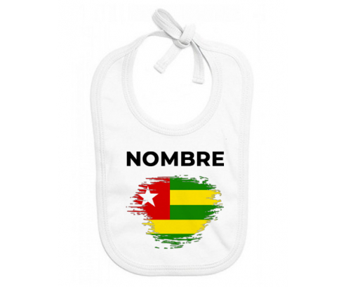 Togo pincel efecto bandera con nombre: Babero para bebé