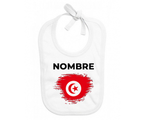 Túnez cepilla la bandera con nombre: Babero para bebé