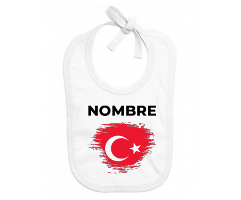 Bandera de efecto cepillo de Pavo con nombre: Babero para bebé