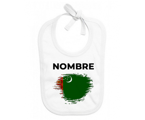 Bandera de cepillo turkmenistán con nombre: Babero para bebé