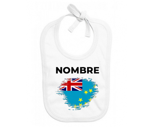 Bandera del pincel Tuvalu con nombre: Babero para bebé