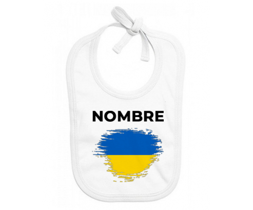 Ucrania cepilla la bandera del efecto con nombre: Babero para bebé