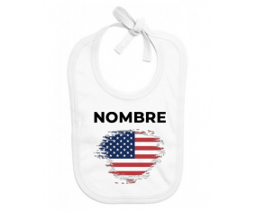 Bandera de efecto de pincel de ee.UU. de islas menores remotas con nombre: Babero para bebé