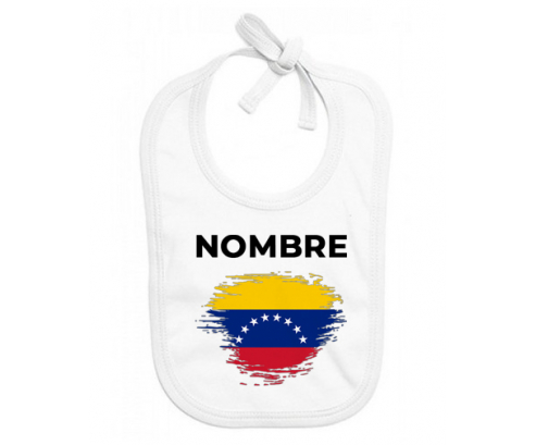 Venezuela cepilla bandera efecto con nombre: Babero para bebé