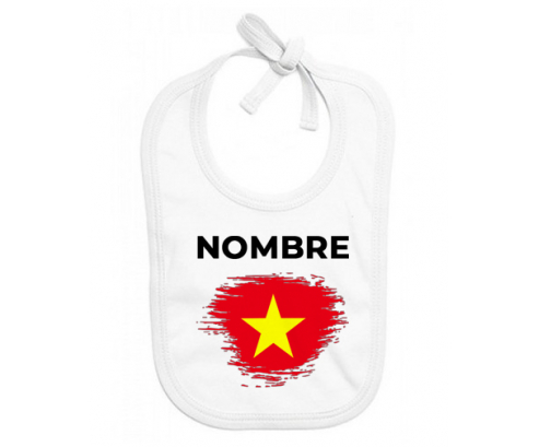 Bandera del efecto cepillo de Vietnam con nombre: Babero para bebé