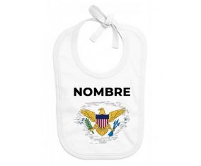 Bandera de efecto de pincel de las Islas Vírgenes Británicas con nombre: Babero para bebé