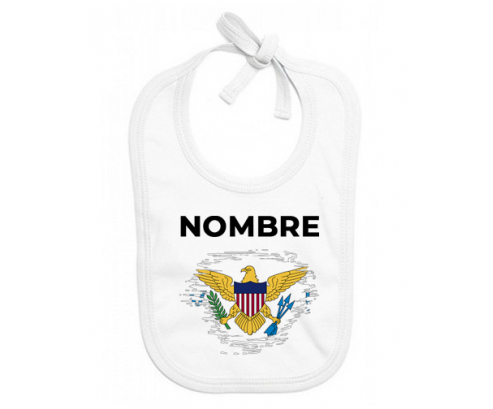 Bandera de efecto de pincel de las Islas Vírgenes Británicas con nombre: Babero para bebé