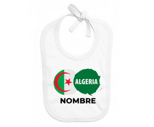 Bandera de Argelia con nombre: Babero para bebé