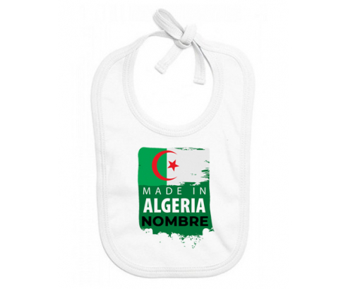 Made in Algeria diseño 3 con nombre : Babero para bebé