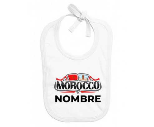 Diseño de Marruecos con nombre: Babero para bebé