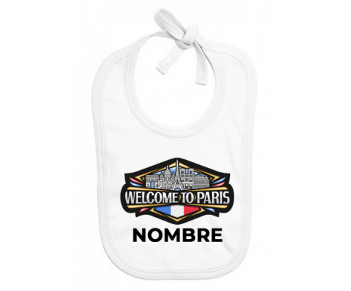 Welcome to Paris con nombre : Babero para bebé