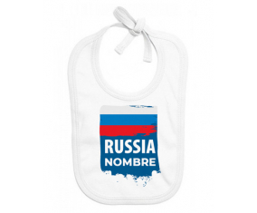 Bandera de Rusia con nombre: Babero para bebé