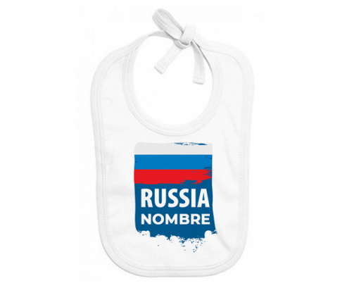 Bandera de Rusia con nombre: Babero para bebé