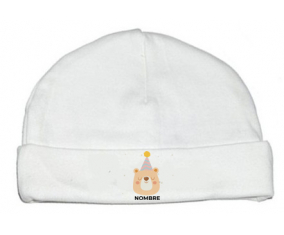Oso de cumpleaños - Nombre: Gorro para Bebé