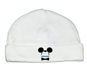 Disney Mickey Black Ears Pajarita negra con nombre: Gorro para Bebé