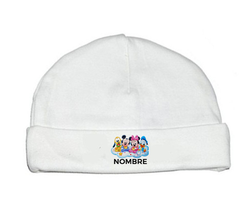 Disney Mickey Donald más bien y bingo diseño 3 con nombre: Gorro para Bebé