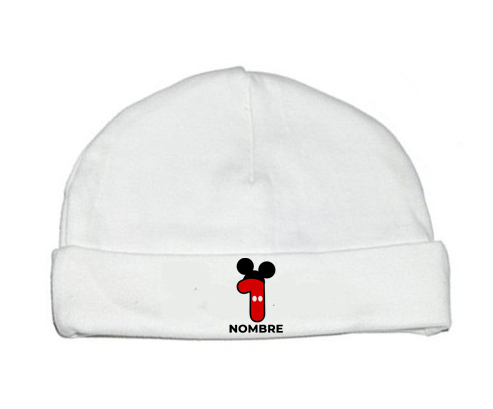 Disney Mickey Número 1 con nombre: Gorro para Bebé