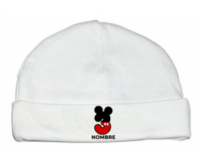Disney Mickey Número 3 con nombre: Gorro para Bebé