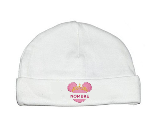 Disney Minnie calabacín dorado rosa con nombre: Gorro para Bebé