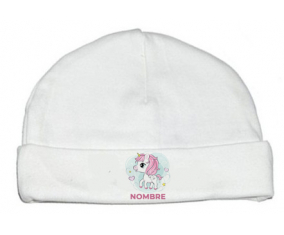 Pony rosa corazón con nombre: Gorro para Bebé