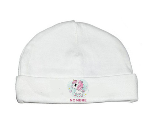 Pony rosa corazón con nombre: Gorro para Bebé