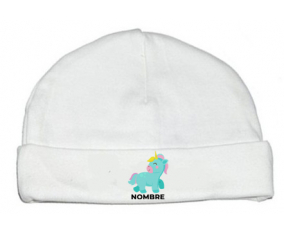 diseño-3 unicornio con nombre: Gorro para Bebé