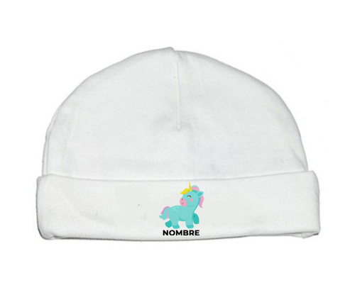 diseño-3 unicornio con nombre: Gorro para Bebé