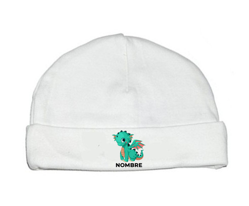 Diseño de dragón-1 con nombre: Gorro para Bebé