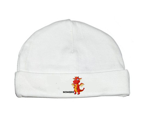 Diseño de dragón-5 con nombre: Gorro para Bebé
