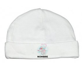 Precioso elefante bebé con nombre: Gorro para Bebé