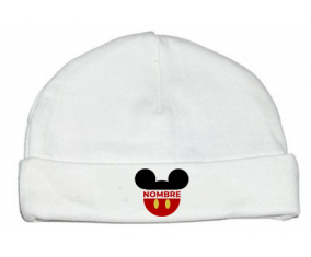 Pantalones cortos rojos de Disney Mickey con nombre: Gorro para Bebé
