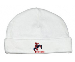 Spiderman diseño-1 con nombre: Gorro para Bebé