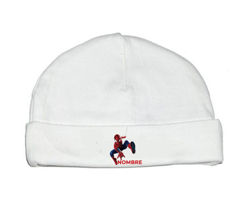 Spiderman diseño-1 con nombre: Gorro para Bebé