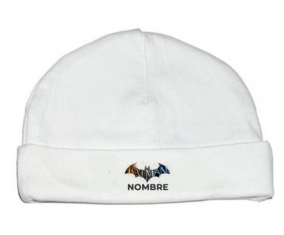 Diseño del logotipo de Batman-1 con nombre: Gorro para Bebé