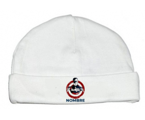 Capitán América blanco rojo con nombre: Gorro para Bebé