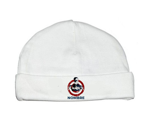 Capitán América blanco rojo con nombre: Gorro para Bebé