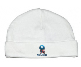 Capitán América niños diseñan-1 con nombre: Gorro para Bebé