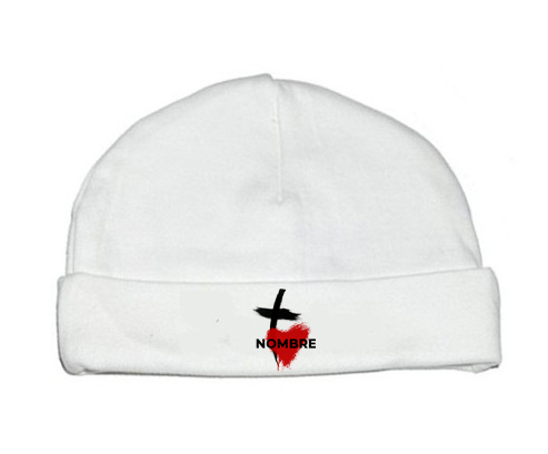 Cruz - corazón con nombre: Gorro para Bebé