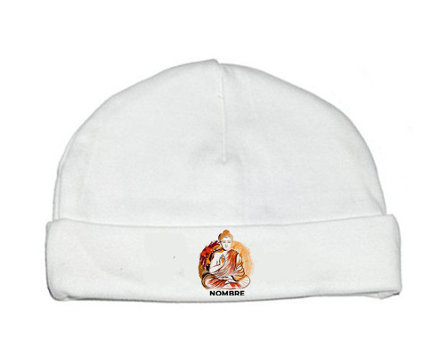 Diseño de meditación zen-2 con nombre: Gorro para Bebé