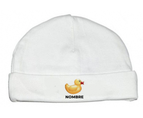 Juguetes de juguetes amarillos patito con nombre: Gorro para Bebé