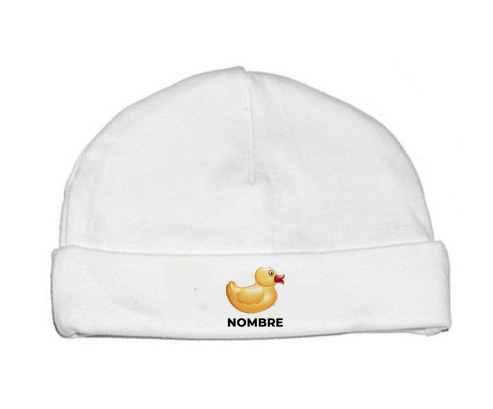 Juguetes de juguetes amarillos patito con nombre: Gorro para Bebé