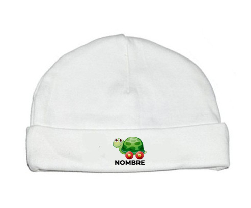 Juguetes de juguete tortuga con ruedas con nombre: Gorro para Bebé