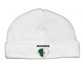 Bandera del efecto pincel argelino con nombre: Gorro para Bebé