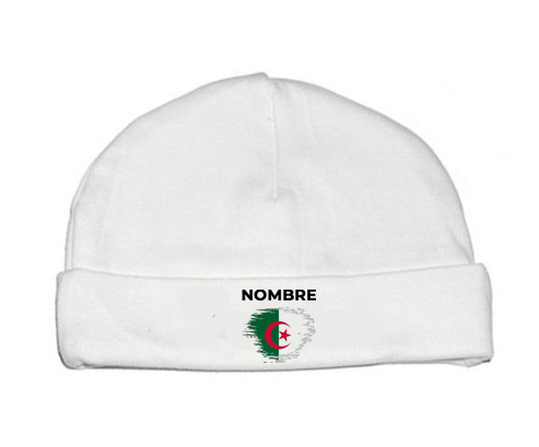 Bandera del efecto pincel argelino con nombre: Gorro para Bebé