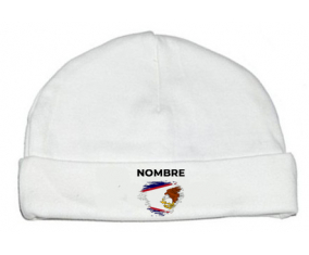 Bandera de cepillo de Samoa Americana con nombre: Gorro para Bebé