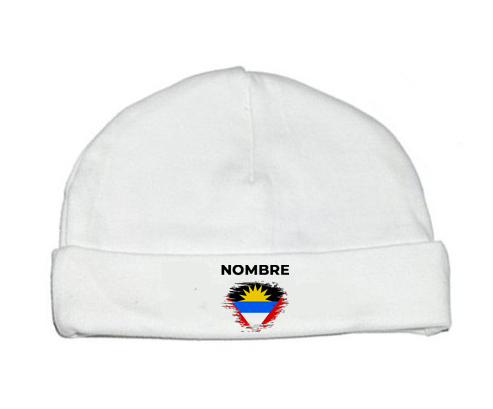 Antigua y Barbuda cepillan bandera con nombre: Gorro para Bebé