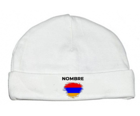 Bandera de pincel Armenia con nombre: Gorro para Bebé
