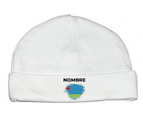 Bandera del efecto pincel Aruba con nombre: Gorro para Bebé